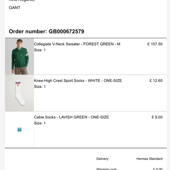 GANT Classic Varsity Green Crew Neck Sweater - Picture 6 of 6